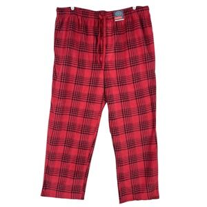 St. Johns‎ Bay Men's Red & Black Plaid Fleece Sleepwear Pants Size XXL NWT